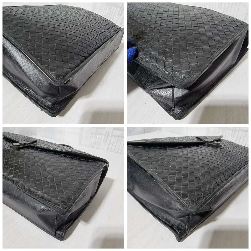 Authentic Bottega Veneta Envelope Briefcase Intrecciato Nappa BLACK